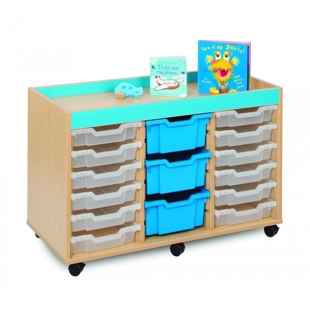 Supporting image for Candy Colours - 18 Shallow Tray Storage Unit