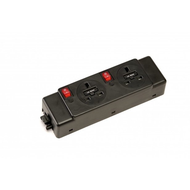 Supporting image for UPM255E - Alpine Essentials 2 x UK  5A 2 Switches. 250mm Earth Lead