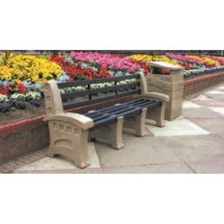 Supporting image for YPS3 - Stone Effect Premier Bench with Back - 3 Seater