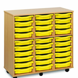 Supporting image for Y17005 - 30 Shallow Tray Storage Unit - Mobile - Without Doors
