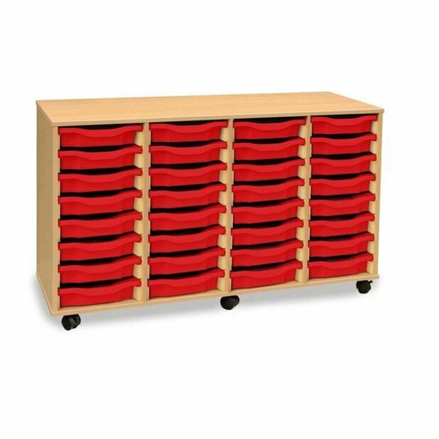 Supporting image for Y15705 - 32 Shallow Tray Storage Unit - Mobile - Without Doors