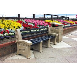 Supporting image for YPS4 - Stone Effect Premier Bench with Back - 4 Seater