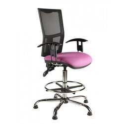 Supporting image for Chime Mesh Draughtsman Chair - Chrome Base and Adjustable Arms