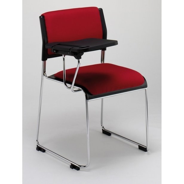 Supporting image for Kraft Sled Frame Sidechair - Fully Upholstered with Writing Tablet