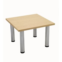 Supporting image for Square Oak Top Coffee Table - 580 x 580mm, Chrome Legs