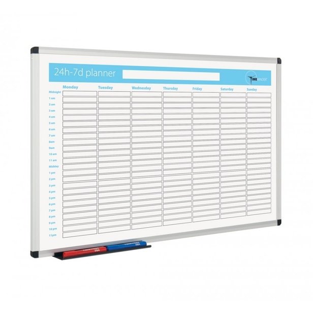 Supporting image for Non-Magnetic Whiteboard Planner - 24 hour - 7 day planner - 600 x 900mm