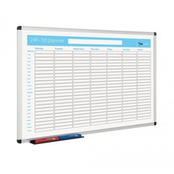 Supporting image for Magnetic Whiteboard Planner - 24 hour - 7 day planner - 600 x 900mm