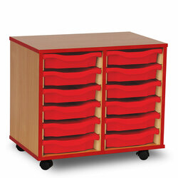 Supporting image for Y17100 - 12 Shallow Tray Storage Unit - Red Edge