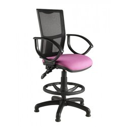 Supporting image for Chime Mesh Draughtsman Chair - Black Base and Fixed Arms