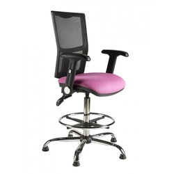 Supporting image for Chime Mesh Draughtsman Chair - Chrome Base and Folding Arms