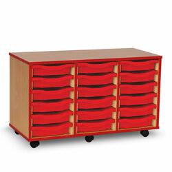 Supporting image for Y15188 - 18 Shallow Tray Storage Unit - Red Edge