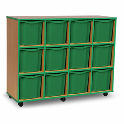 Supporting image for Y15204 - 12 Jumbo Tray Storage Unit - Green Edge