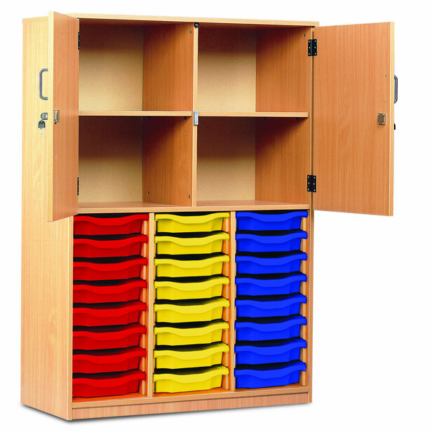 Supporting image for Y15728 - 24 Tray Unit Storage Cupboard - Half Doors
