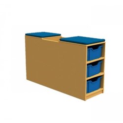 Supporting image for Y550CT10 - Lundy Book Seat Storage Unit - 3 Trays
