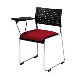 Supporting image for Kraft Sled Frame Sidechair - Fully Upholstered Seat with Writing Tablet