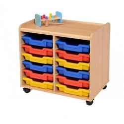 Supporting image for Creative! 12 Shallow Sturdy Storage Unit with Plastic Trays
