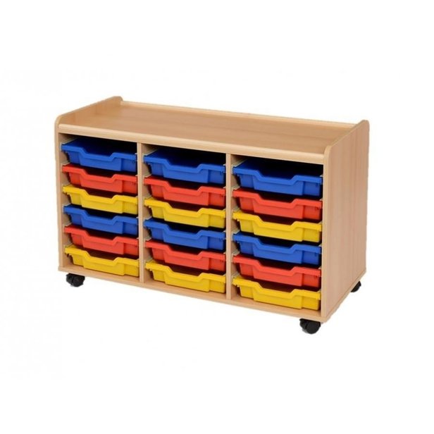 Supporting image for Creative! 18 Shallow Sturdy Storage Unit with Plastic Trays