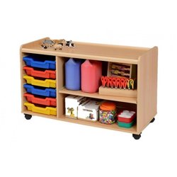 Supporting image for Creative! 6 Shallow Sturdy Storage Unit with Plastic Trays & Shelf