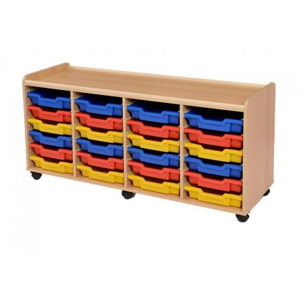 Supporting image for Creative! 24 Shallow Sturdy Storage Unit with Plastic Trays