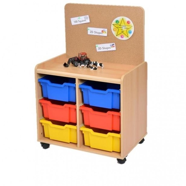 Supporting image for Creative! 6 Deep Sturdy Storage Unit with Plastic Trays - Back Panel