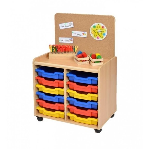Supporting image for Creative! 12 Shallow Sturdy Storage Unit with Plastic Trays - Back Panel