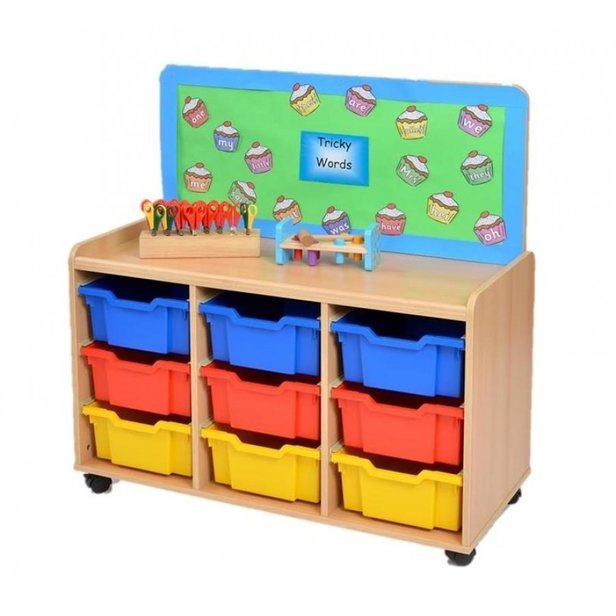 Supporting image for Creative! Sturdy Storage Unit with 9 Deep Trays - Back Panel