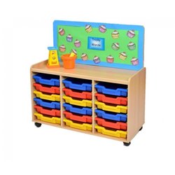 Supporting image for Creative! 18 Shallow Sturdy Storage Unit with Plastic Trays - Back Panel
