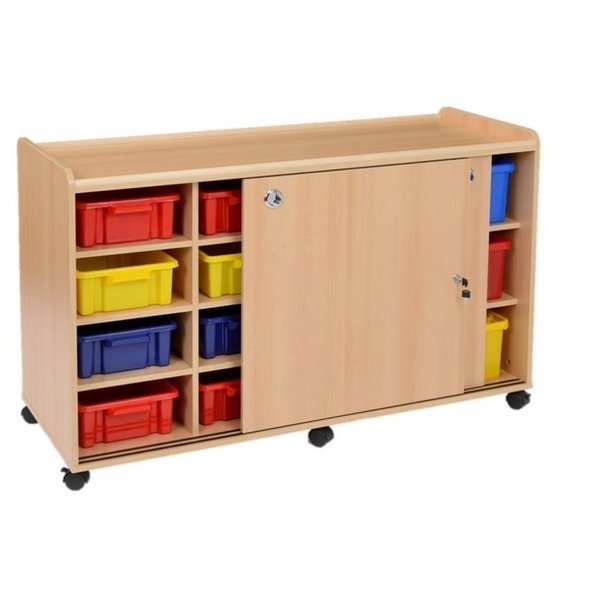 Supporting image for Creative! 6 Deep & 8 Shallow Sturdy Storage Unit - Sliding Doors