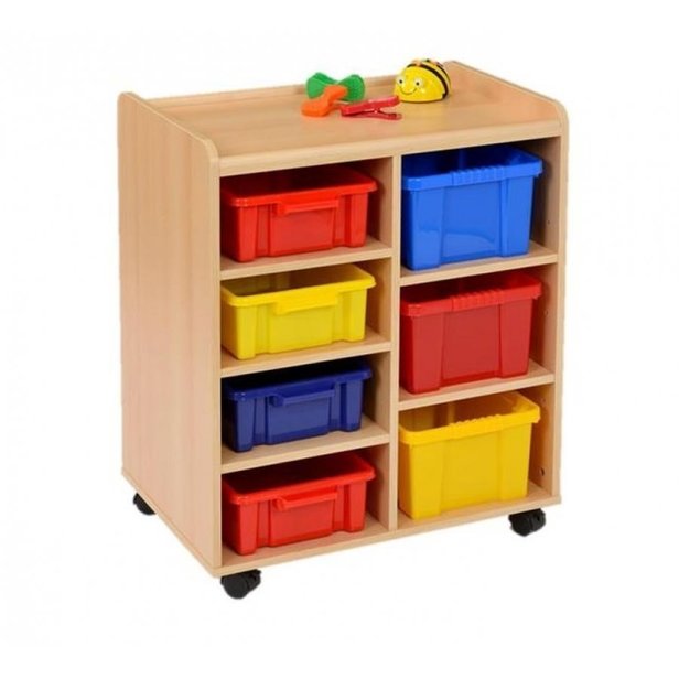 Supporting image for Creative! 3 Deep & 4 Shallow Sturdy Storage Unit with Plastic Trays