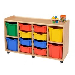 Supporting image for Creative! 4 Jumbo & 8 Deep Sturdy Storage Unit with Plastic Trays