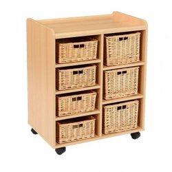 Supporting image for Creative! 3 Deep & 4 Shallow Sturdy Storage Unit with Willow Baskets