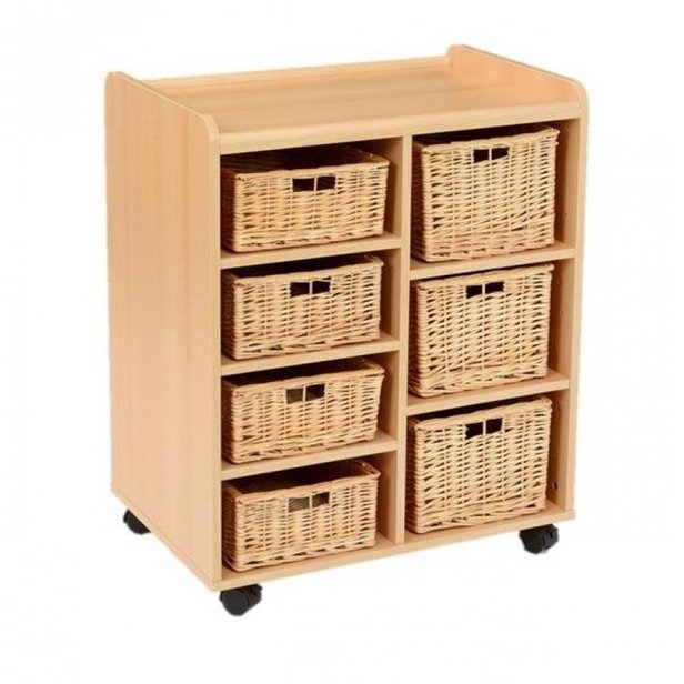 Supporting image for Creative! 3 Deep & 4 Shallow Sturdy Storage Unit with Willow Baskets