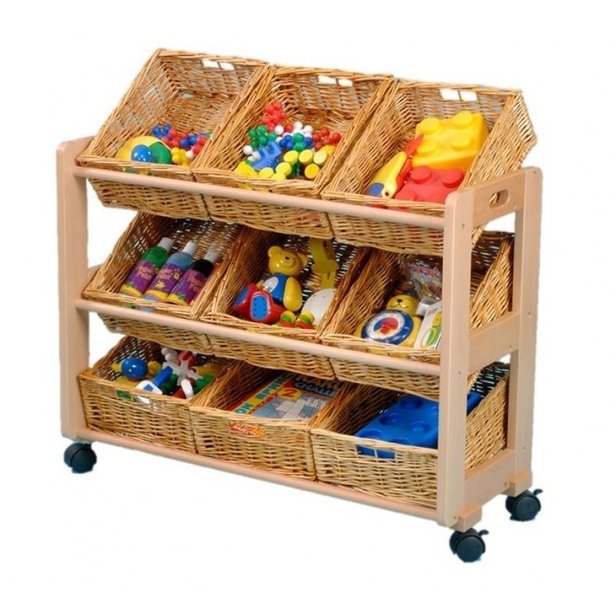 Supporting image for Creative! Single Sided 9 Willow Basket Classroom Tidy