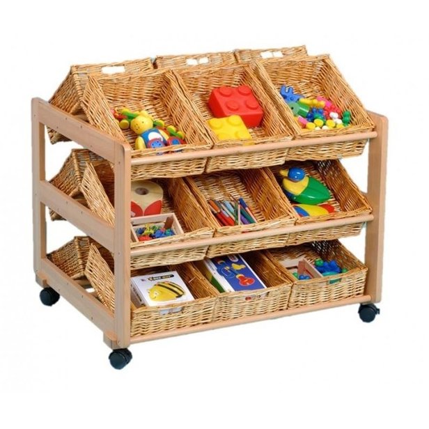 Supporting image for Creative! Double Sided 18 Willow Basket Classroom Tidy