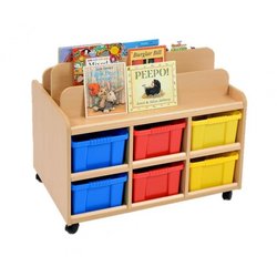Supporting image for Creative! Double Sided Book Display and Storage Unit with Trays