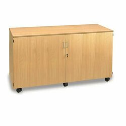 Supporting image for Y15711 - 28 Shallow Tray Storage Unit - Mobile - With Doors