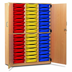 Supporting image for Y17083 - 48 Tray Unit Storage Cupboard - Static - With Doors