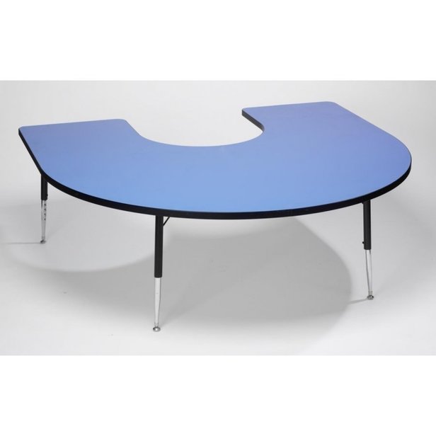 Supporting image for YFN0014A - Height Adjustable Horseshoe Table - Blue