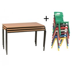 Supporting image for Classroom Package - 32 x Positive Posture Chairs & 16 x 1200 x 600 Tables