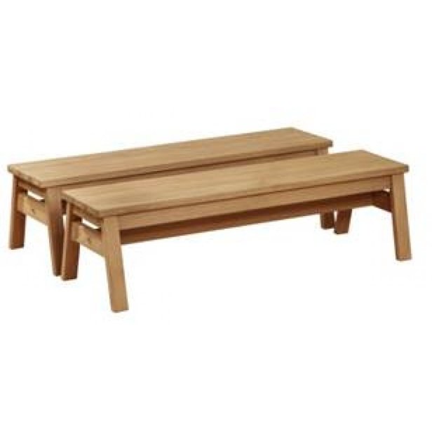 Supporting image for Y300160- Outdoor Wooden Benches (set of 2) - image #2