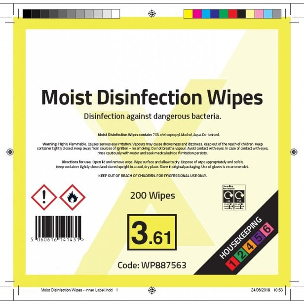 Supporting image for TOP SELLER - Springfield 70% Alcohol Surface Sanitising Wipe - 200 Wipe Tub - image #4