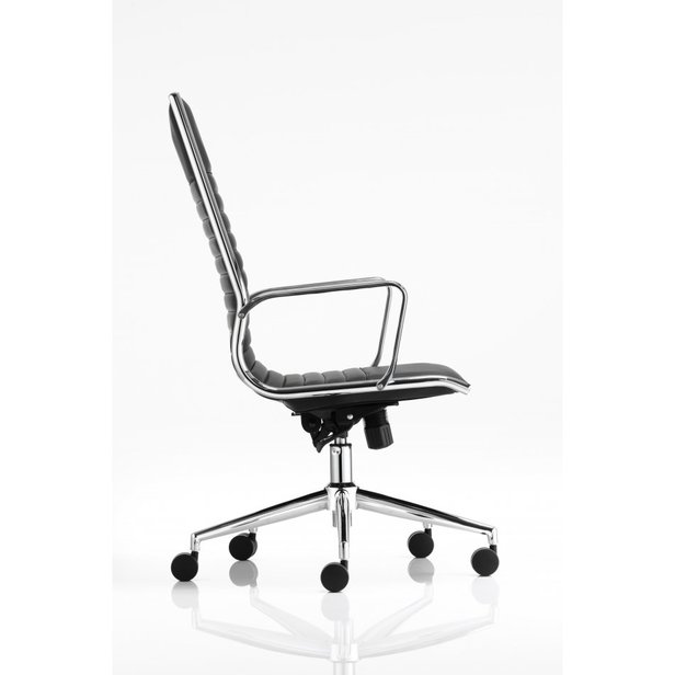 Supporting image for Linear Executive High Back Swivel Chair - Black Leather - image #2