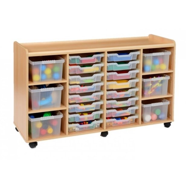 Supporting image for Creative! 6 Deep & 16 Shallow Sturdy Storage Unit with Plastic Trays - image #2