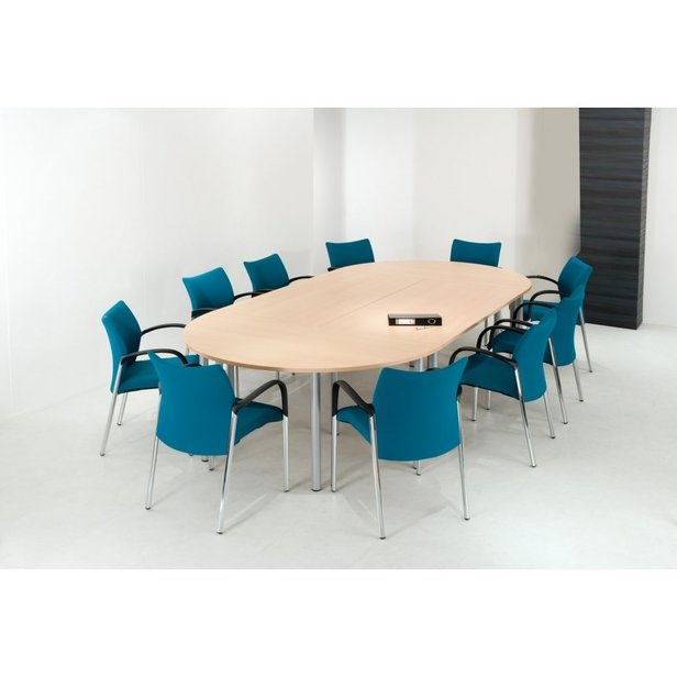 Supporting image for Alpine Essentials Half Round End Meeting & Conference Table - Pole Leg - image #2
